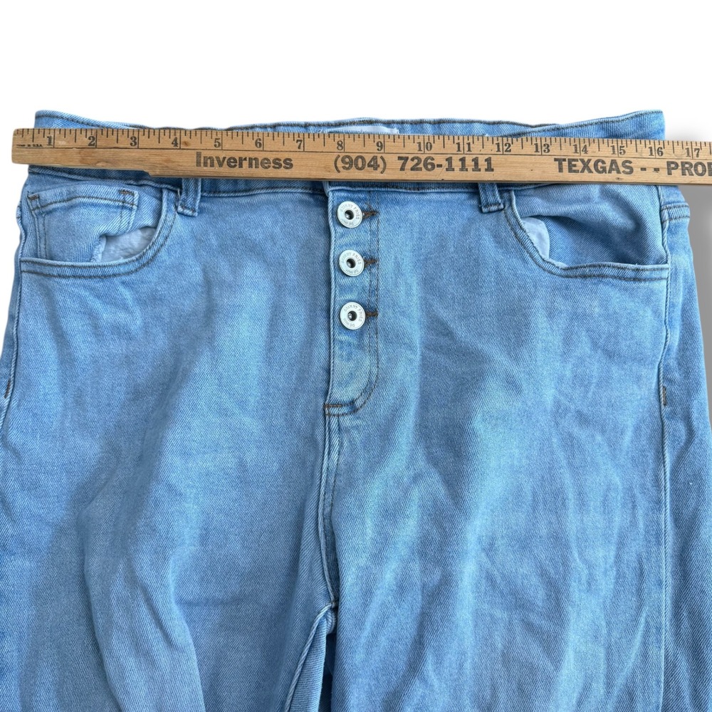 Haute Curve Jeans Womens Size 22 Light Wash Button Fly Frayed Hem Denim - Picture 5 of 12